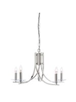 Kronleuchter Glas Metall Silber E14 &Oslash;62 cm 5-flammig