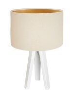 Lampe de table AYLMER Cr&egrave;me Or R&eacute;tro...