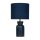 Tischlampe Keramik Samt Marineblau E14 H:39 cm blendarm