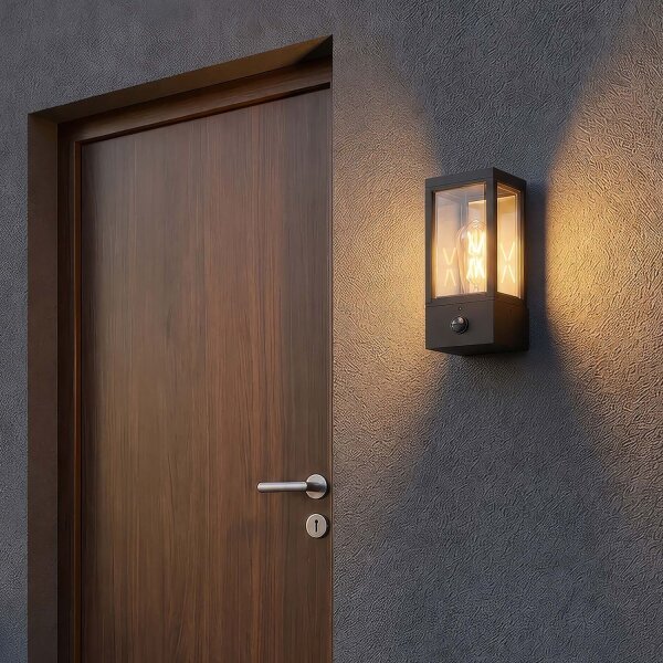 Wandleuchte Außen Bewegungsmelder E27 IP44 B:13 cm