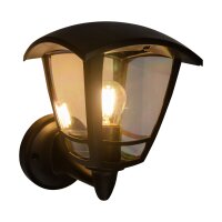 Au&szlig;enleuchte Schwarz Terrasse E27 IP44 H:20,5 cm Wand