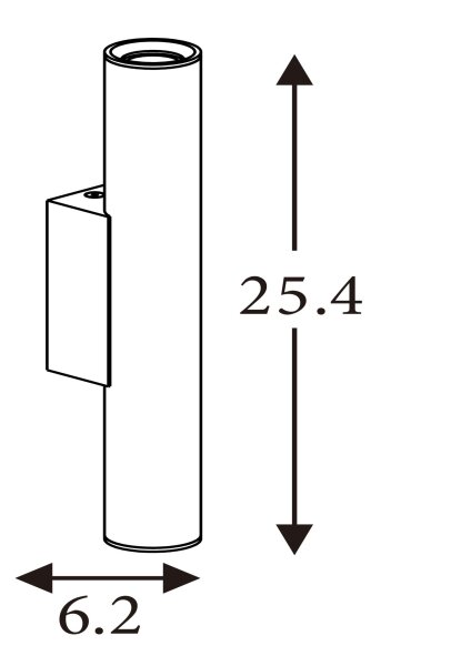 Wandleuchte Up Down Aluminium Gold GU10 H:25,4 cm