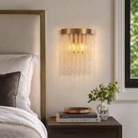 Wandleuchte Glas Metall Kristall Bronze E14 B:20 cm