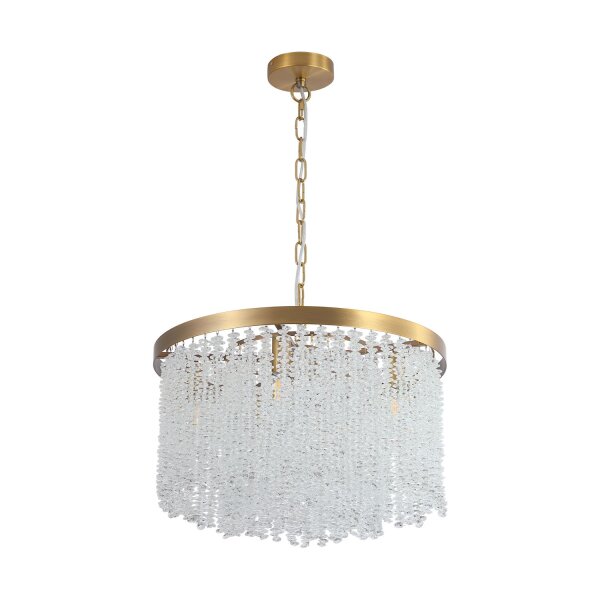 Hängelampe Glas Metall Bronze E14 Ø50 cm 5-flammig klar