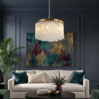H&auml;ngelampe Glas Metall Bronze E14 &Oslash;50 cm...
