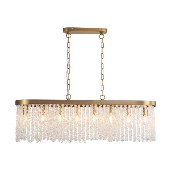 Pendelleuchte Glas Metall Kristall Bronze E14 L:98 cm
