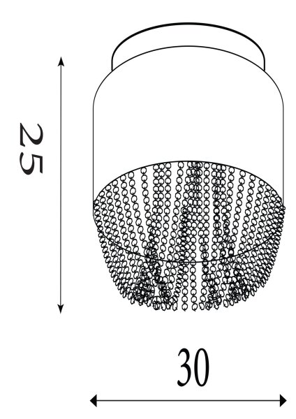 Deckenlampe Glas Metall Chrom G9 Ø30 cm Acrylperlen