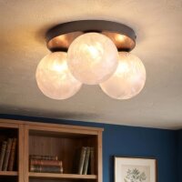 Deckenlampe Glas Metall Bronze Wei&szlig; G9 &Oslash;30...