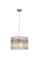 H&auml;ngelampe Glas Metall Gold Champagner E27...