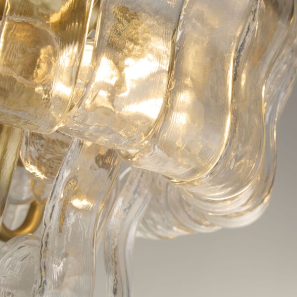 Deckenlampe Glas Metall Gold E14 Ø35 cm 3-flammig klar
