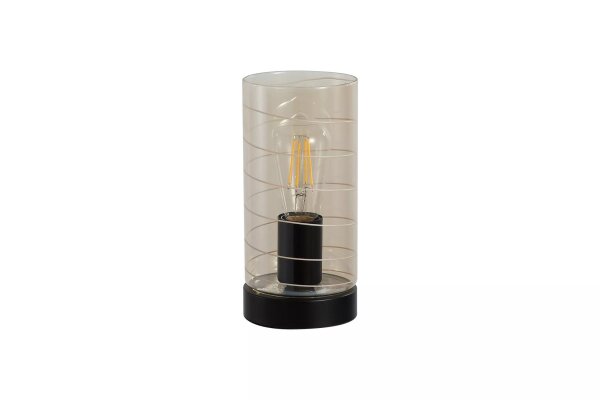 Tischleuchte Glas Metall Schwarz Bernstein E27 Schalter