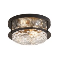 Deckenlampe Glas Metall Schwarz E27 IP44 &Oslash;35 cm klar