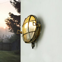 Applique ext&eacute;rieure ronde laiton Maritim IP64 maison