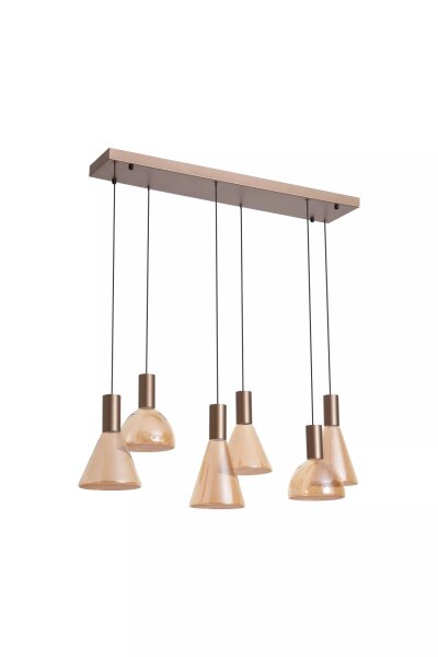 LED Pendelleuchte 3000K Bronze-Braun Bernstein L:80 cm
