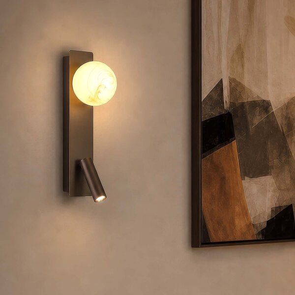 Wandleuchte schwenkbar Glas Bronze-Braun G9 LED H:30 cm