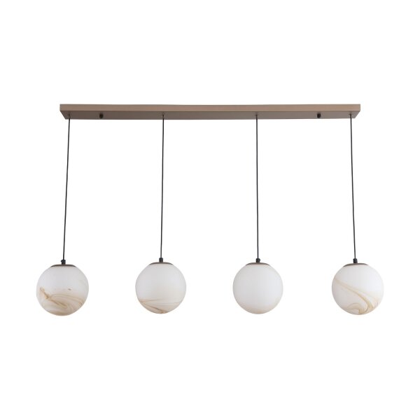 Hängelampe Glas Metall Bronze-Braun Weiß E27 L:120 cm