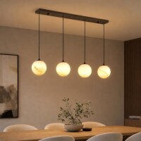 H&auml;ngelampe Glas Metall Bronze-Braun Wei&szlig; E27...