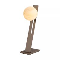 Tischleuchte Schalter Glas Bronze-Braun Wei&szlig; G9...