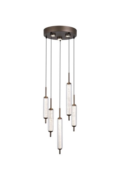 LED Hängelampe 3000K Glas Bronze-Braun Weiß Ø37 cm