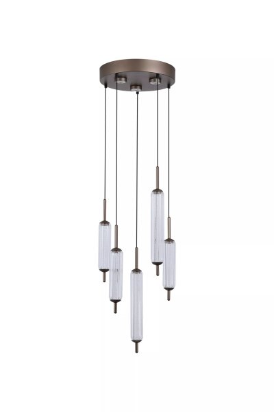 LED Hängelampe 3000K Glas Bronze-Braun Weiß Ø37 cm