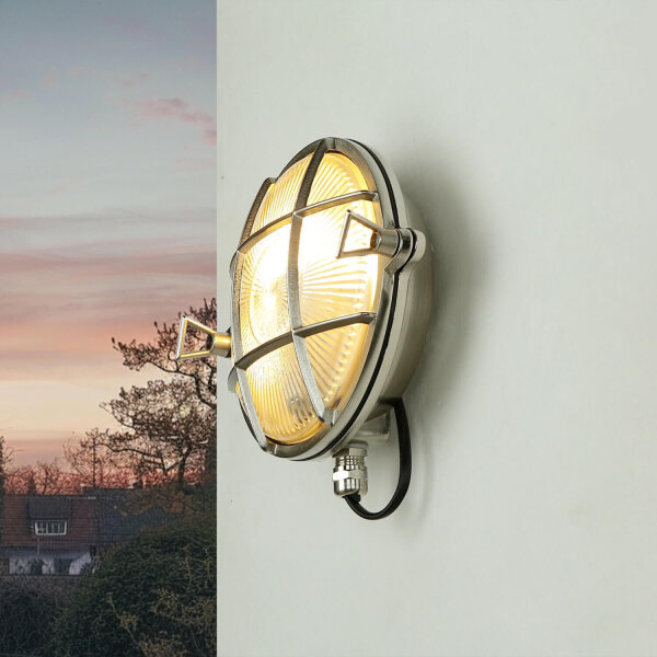 Lampe de bateau extérieur laiton verre strié IP64 maison