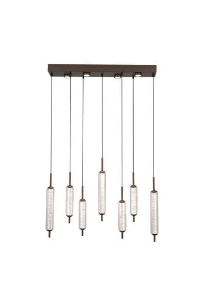 LED Pendelleuchte 3000K Glas Bronze-Braun Weiß L:85 cm