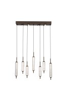 LED Pendelleuchte 3000K Glas Bronze-Braun Wei&szlig; L:85 cm