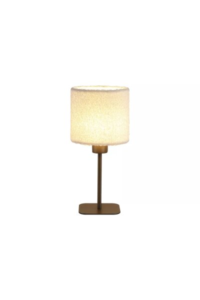 Tischleuchte Kaschmir Bronze-Braun Weiß E27 H:35 cm