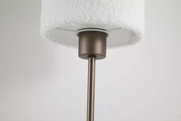 Tischleuchte Kaschmir Bronze-Braun Weiß E27 H:35 cm