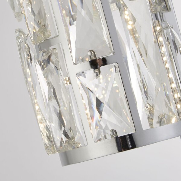 LED Stehleuchte Fußschalter 3000K Metall Chrom wohnlich