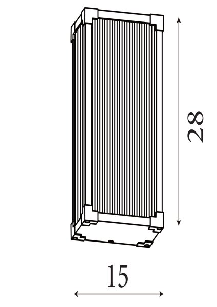 Außenwandleuchte Aluminium Glas Schwarz E27 IP44 klar