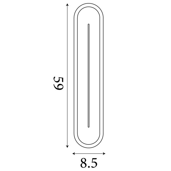 LED Wandleuchte 3000K Metall Messing IP44 H:59 cm oval