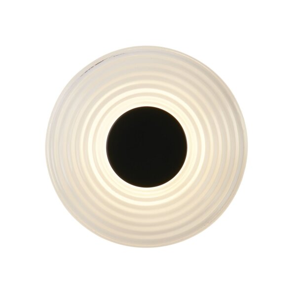 LED Wandlampe 3000K Glas Metall Schwarz Ø30 cm Ringe