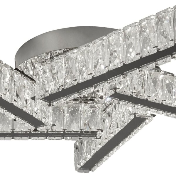 LED Deckenleuchte 4000K Edelstahl Glas Chrom L:51 cm