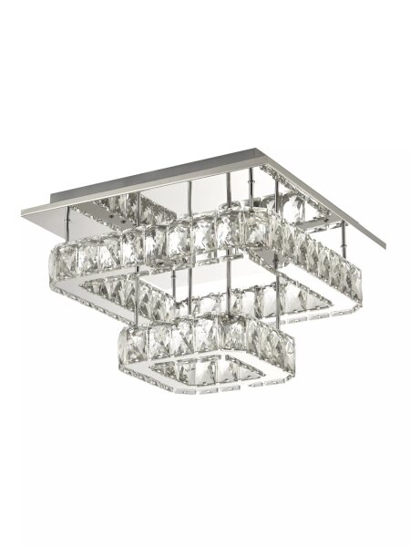 LED Deckenlampe 4000K Aluminium Glas Chrom H:22,5 cm