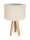 Lampe de table R&eacute;tro Lampe en bois Cr&egrave;me Argent H:46cm