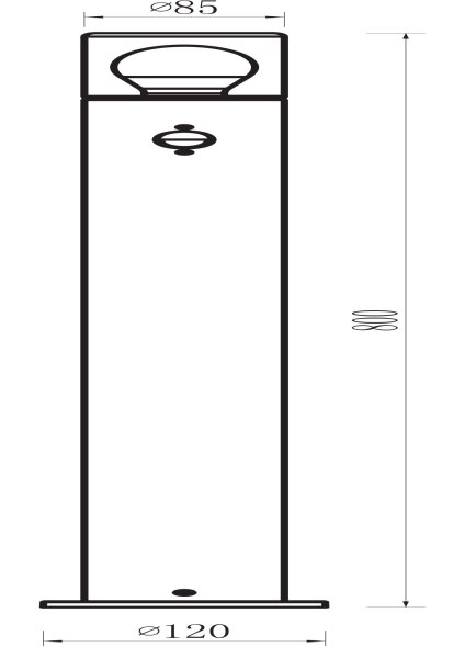 Wegeleuchte Bewegungsmelder Schwarz E27 IP44 H:80 cm