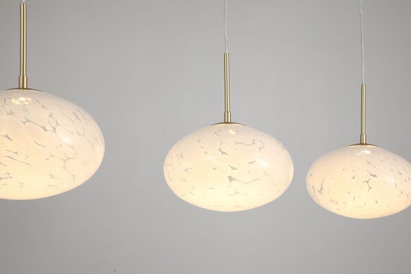 LED Pendelleuchte 3000K Glas Metall Gold L:115 cm Kugel