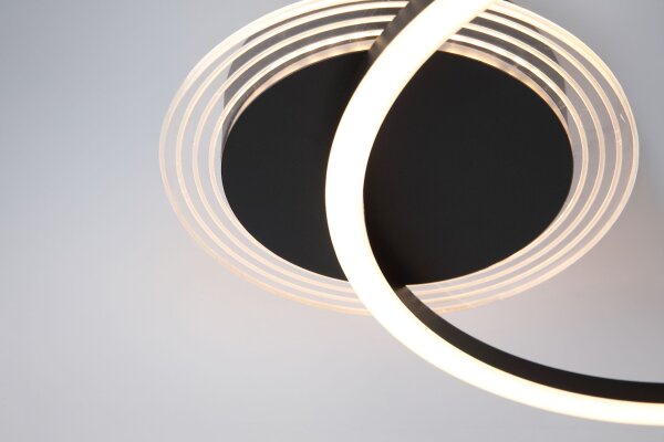 LED Deckenleuchte dimmbar 3000K Metall Schwarz L:40 cm