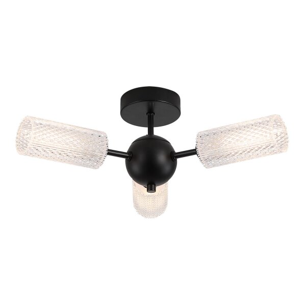 Deckenlampe Metall Schwarz G9 B:48,8 cm Zylinder 3-flmg