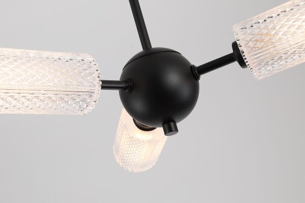 Deckenlampe Metall Schwarz G9 B:48,8 cm Zylinder 3-flmg