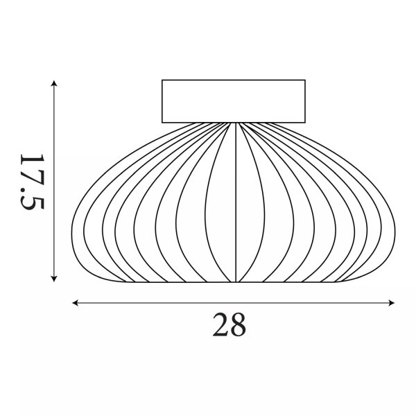 Deckenlampe Glas Metall Gold Bernstein E27 Ø28 cm oval