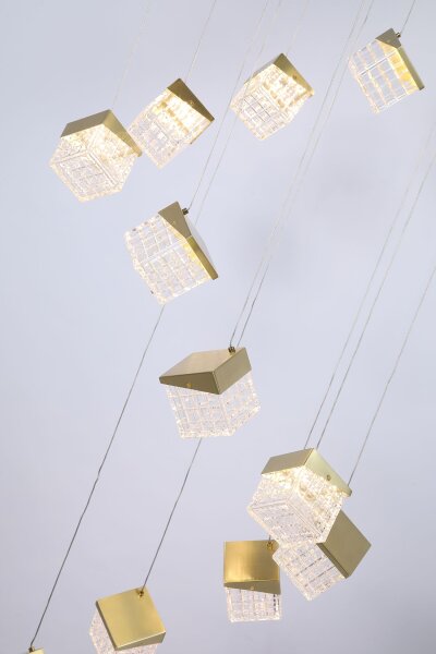 LED Hängelampe 3000K Metall Messing Ø88 cm 20-flammig