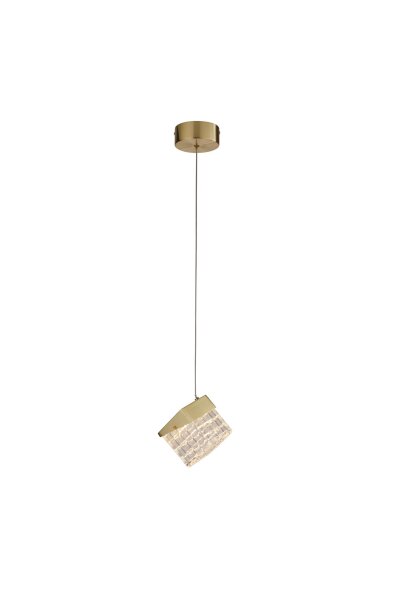 LED Hängelampe 3000K Metall Messing L:13 cm Würfel