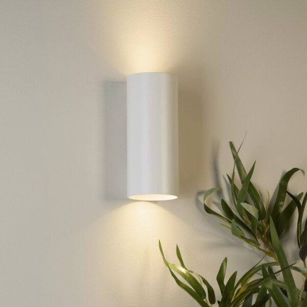 Wandlampe Aluminium Sandweiß GU10 H:15,4 cm Zylinder