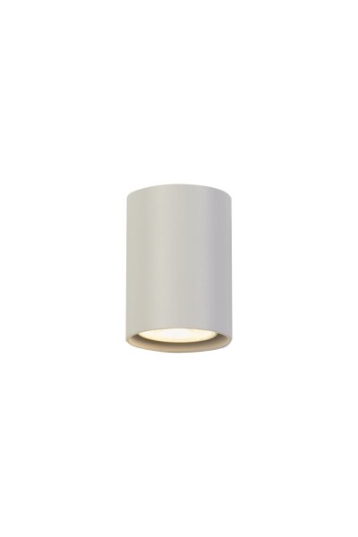 Wandleuchte Aluminium Sandweiß GU10 T:6,5 cm Zylinder