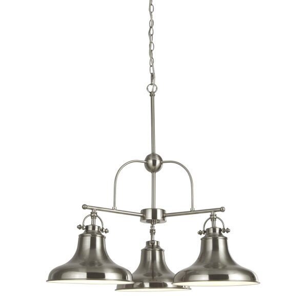 Hängelampe Metall Silber Weiß E27 L:63 cm Industrial
