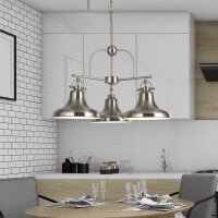 H&auml;ngelampe Metall Silber Wei&szlig; E27 L:63 cm...
