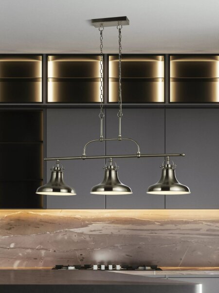 Pendelleuchte Metall Silber Weiß E27 L:96 cm Industrial
