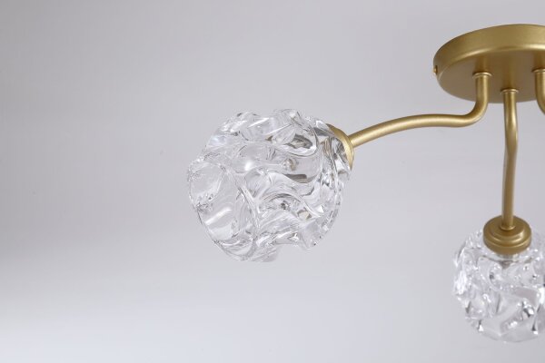 Deckenleuchte Metall Klarglas Gold G9 Ø50 cm 3-flammig